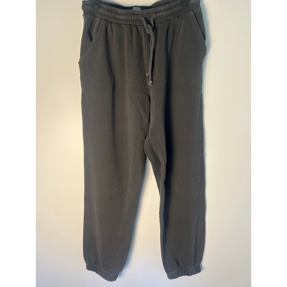 Cotton On Sweatpants Wm S Gray Fleece Drawstring Elastic Cuff Joggers Athleisure